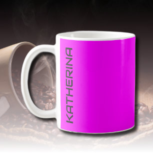Caneca De Café Cor Sólida Neon Magenta Personalizado Clássico