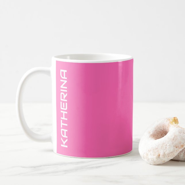 Caneca De Café Cor Sólida Neon Quente | Personalizado Clássico (Com Donut)
