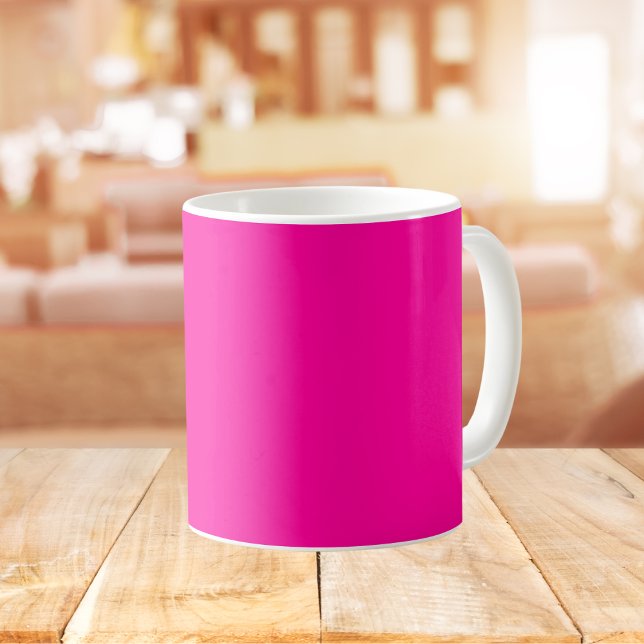 Caneca De Café Cor Sólida Neon Rosa (Criador carregado)