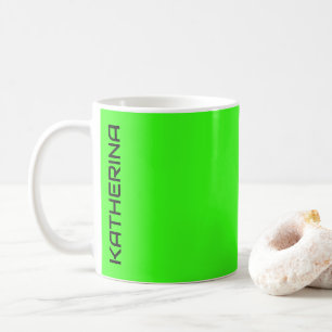 Caneca De Café Cor Sólida Neon Verde Personalizado Clássico