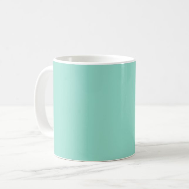 Caneca De Café Cor sólida Palha de vidro aqua verde (Frente Esquerda)
