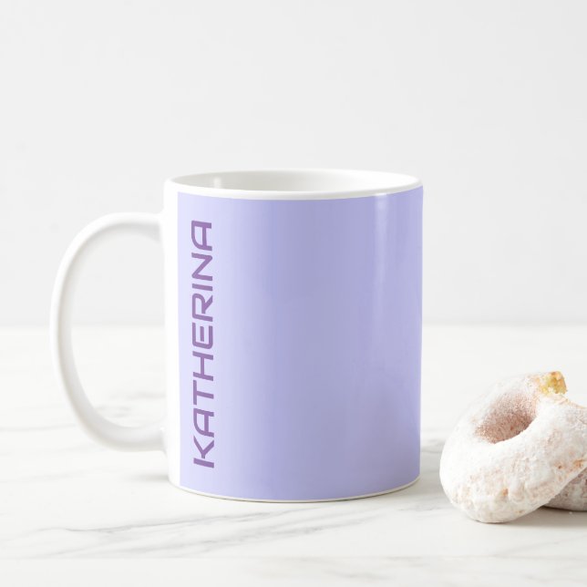 Caneca De Café Cor Sólida Pastel Periwinkle Personalizada (Com Donut)