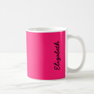 Caneca De Café Cor Sólida Rosa Chocante Personaliza-a