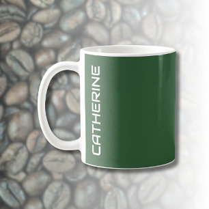 Caneca De Café Cor Sólida Verde Caçadora Personalizada