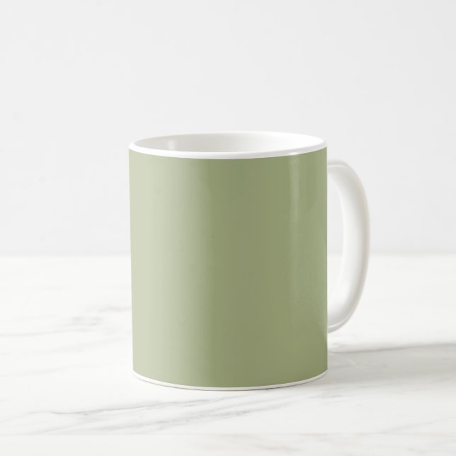 Caneca De Café Cor Sólida Verde do Sage Dusty (Frente Esquerda)