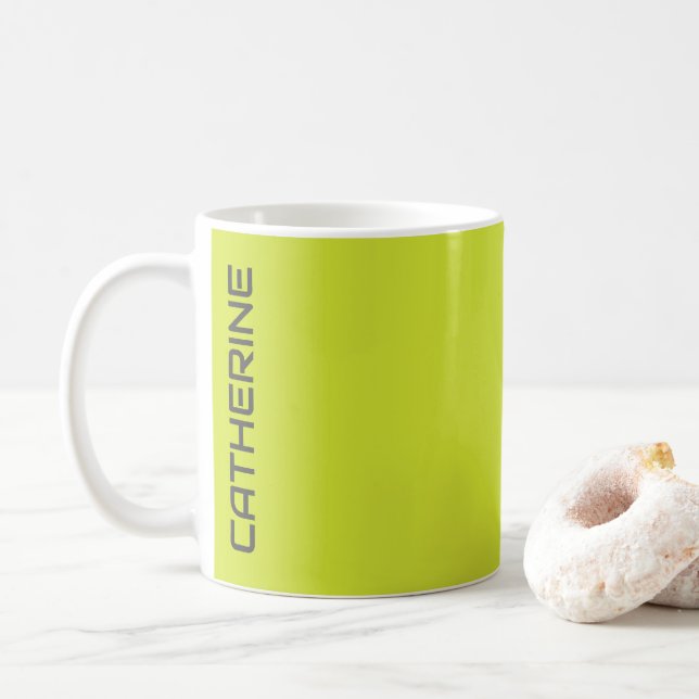 Caneca De Café Cor Sólida Verde Perto Personalizada (Com Donut)