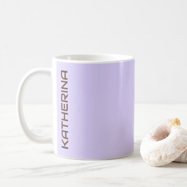 Caneca De Café Cor Sólido Azul da Lavanda de Pastel | Personaliza (Com Donut)