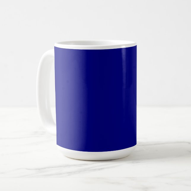 Caneca De Café Cor Sólido Azul do marinho | Clássico | Elegante (Frente Esquerda)