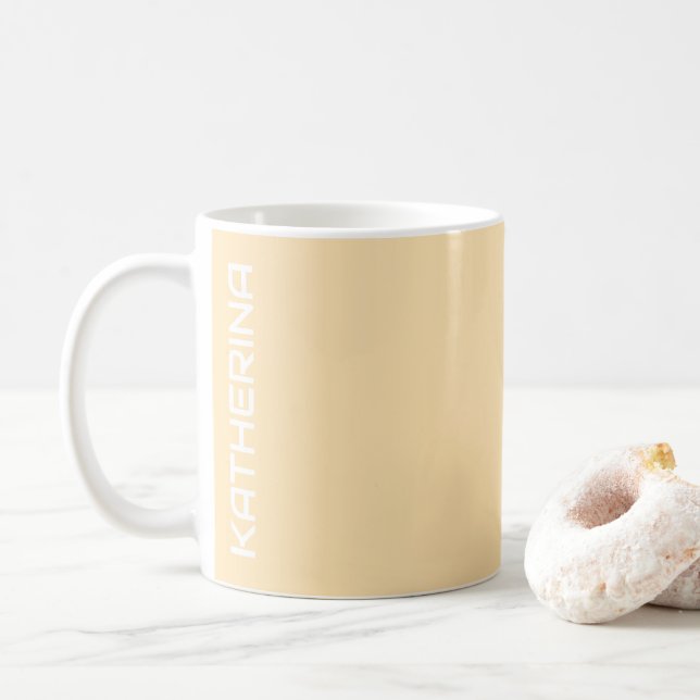 Caneca De Café Cor Sólido da Pêssego | Personalizado Clássico (Com Donut)