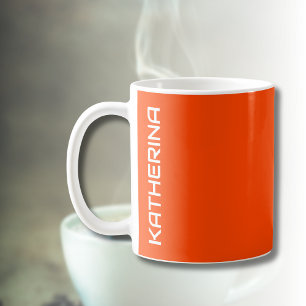 Caneca De Café Cor Sólido Laranja Flame Personalizado Clássico