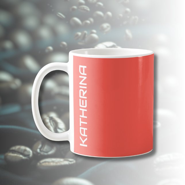 Caneca De Café Cor Sólido Laranja Sunset | Personalizado Clássico (Criador carregado)