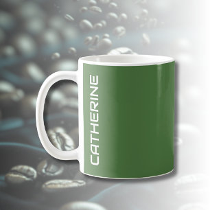 Caneca De Café Cor Sólido Verde Fern Personalizada