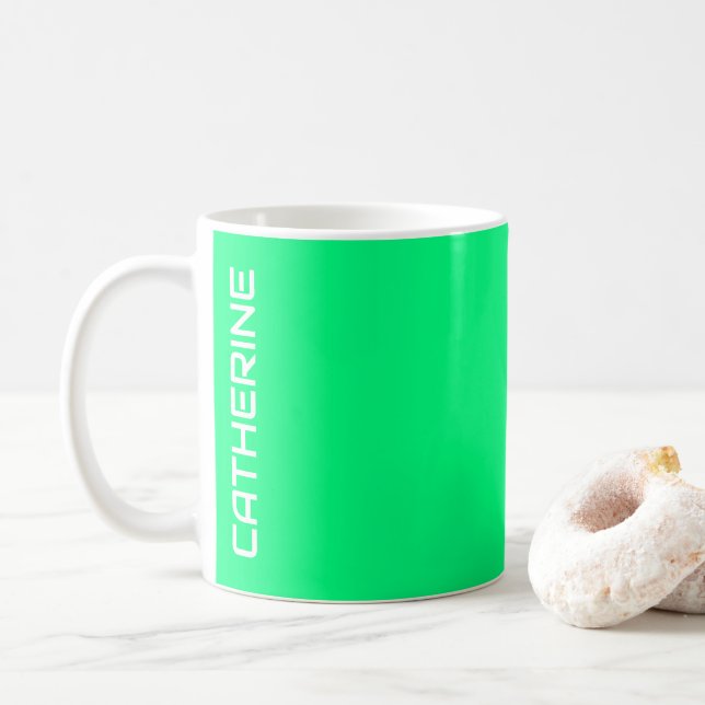 Caneca De Café Cor Sólido Verde primavera Personalizada (Com Donut)