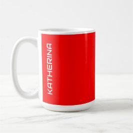 Caneca De Café Cor Sólido Vermelha | Personalizado Clássico