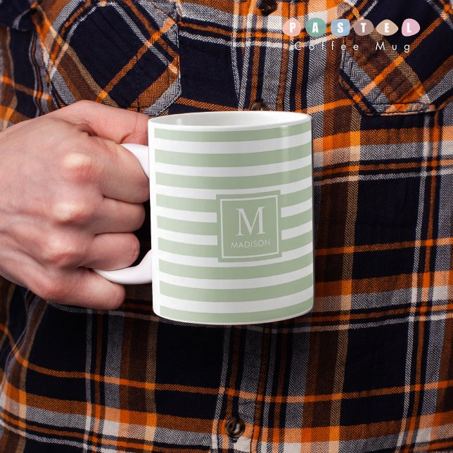 Caneca De Café Cor verde-oliva Sólida Pastel-claro (Solid Soft Light Pastel Sage Olive Green Color Coffee Mug
)