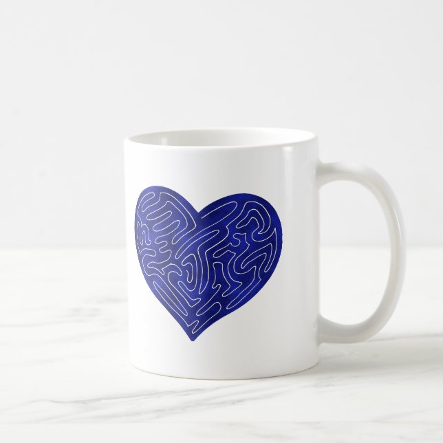 CANECA DE CAFÉ CORAÇÃO A-MAZE-ING (AZUL) (Direita)