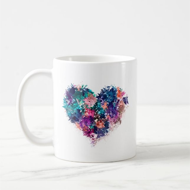 Caneca De Café Coração abstrato (Esquerda)