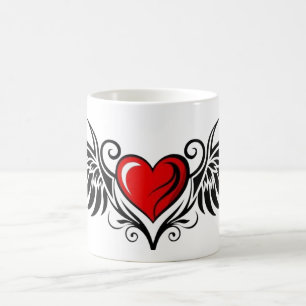 Caneca De Café Coração Alado Tribal