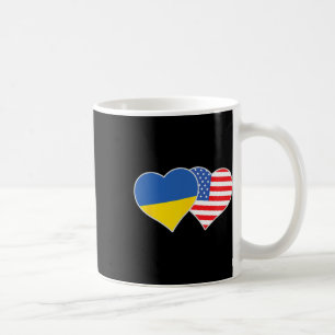 Caneca De Café Coração Americano Ucraniano Ama Ucrânia Bandeira D