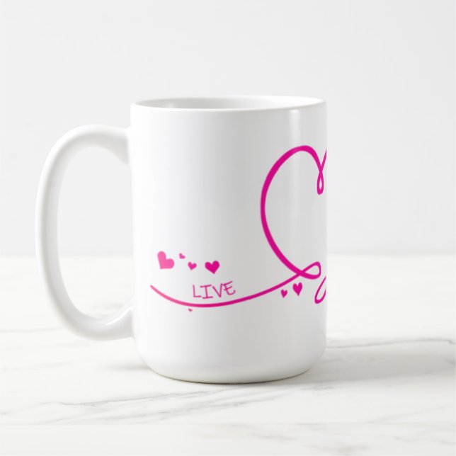 Caneca De Café Coração, amor, sorriso (Esquerda)