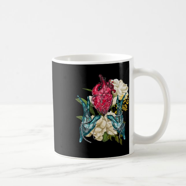Caneca De Café Coração Anatômico E Flores Doutor Valentim  (Direita)
