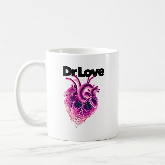 Caneca De Café Coração Anatômico Íman cor-de-rosa roxo néon elétr (Esquerda)