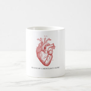 Caneca De Café Coração Anatômico Nome do Gabinete Médico Café Mug