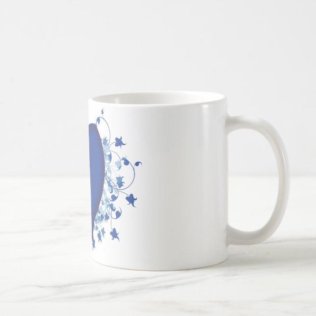 Caneca De Café Coração Azul (Direita)