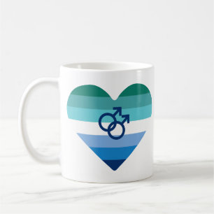 Caneca De Café Coração Azul MLM Gay Masculino