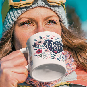 Caneca De Café Coração Bonito Floral 2 Foto Melhor Mãe de Todos o