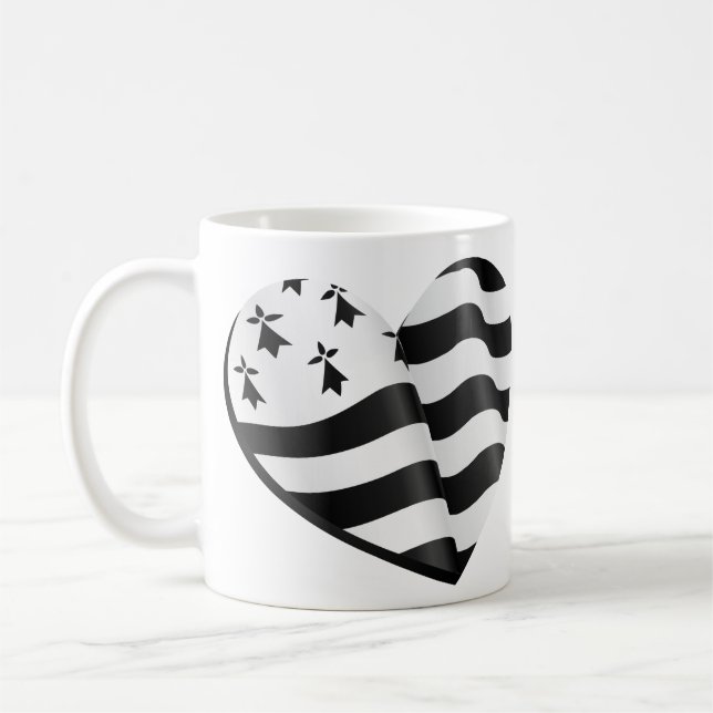 Caneca De Café Coração bretão da bandeira (Esquerda)