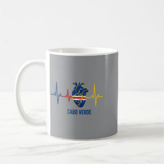 Caneca De Café Coração Cabo Verde Bandeira Coração Ilha Cabo Verd
