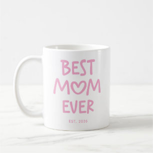 Caneca De Café Coração Caprichoso Rosa Melhor Mãe de Todos os Tem