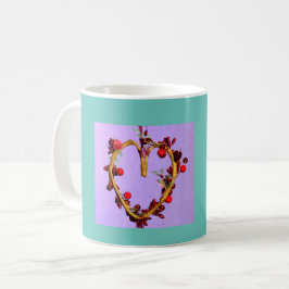 Caneca De Café Coração Colorida de Dia de as mães Roxo e Teal