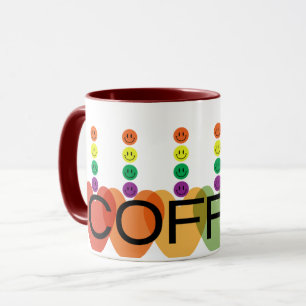 Caneca de Café Coração Colorido Moderno – Brilhant