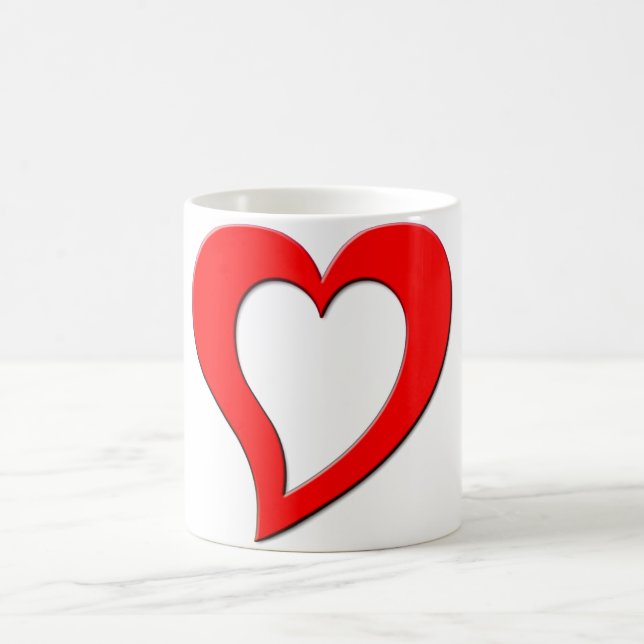 Caneca De Café Coração Contorno de Café Mug (Centro)