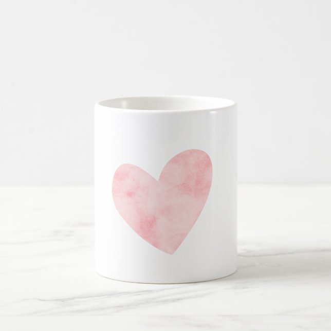 Caneca De Café Coração Cor d'Água Rosa Esbranquiçada (Centro)