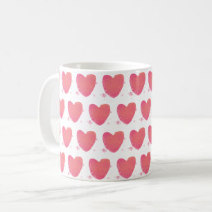 Caneca De Café Coração Cor de Água Rosa