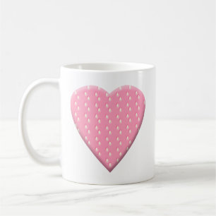 Caneca De Café Coração cor-de-rosa da morango