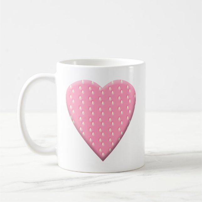 Caneca De Café Coração cor-de-rosa da morango (Esquerda)