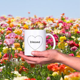 Caneca De Café Coração Cristão Simplesmente Abençoado