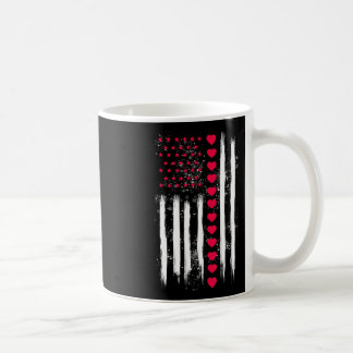 Caneca De Café Coração da Bandeira Americana do Dia dos Namorados