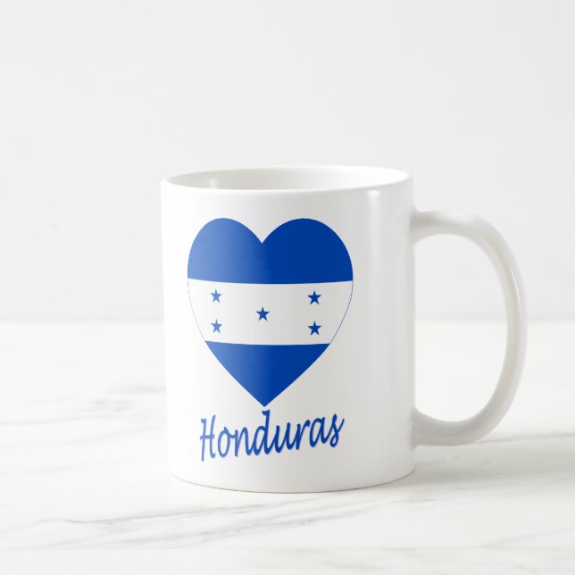 Caneca De Café Coração da bandeira de Honduras (Direita)