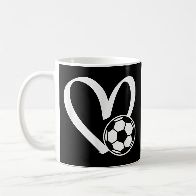 Caneca De Café Coração da Bola do Futebol (Esquerda)