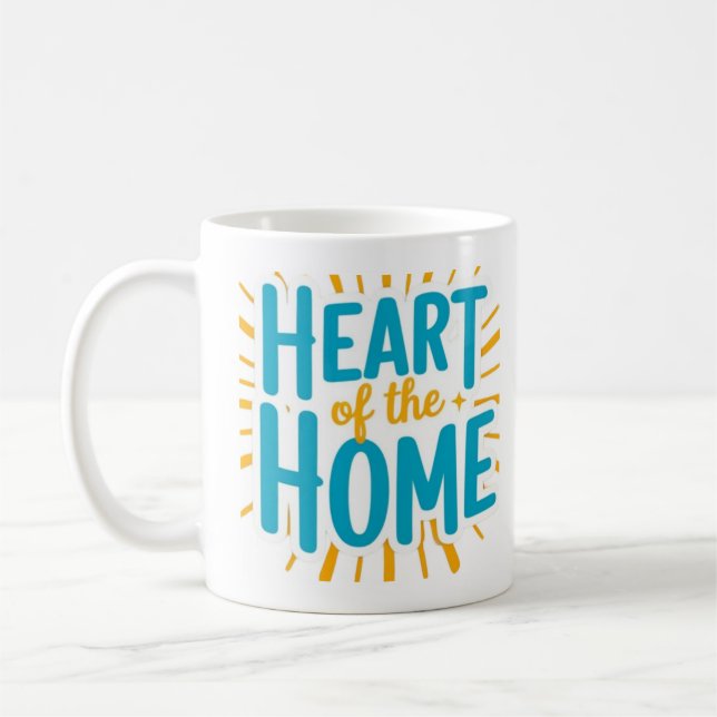 Caneca De Café Coração da Casa | Mug de Nome Personalizado (Esquerda)