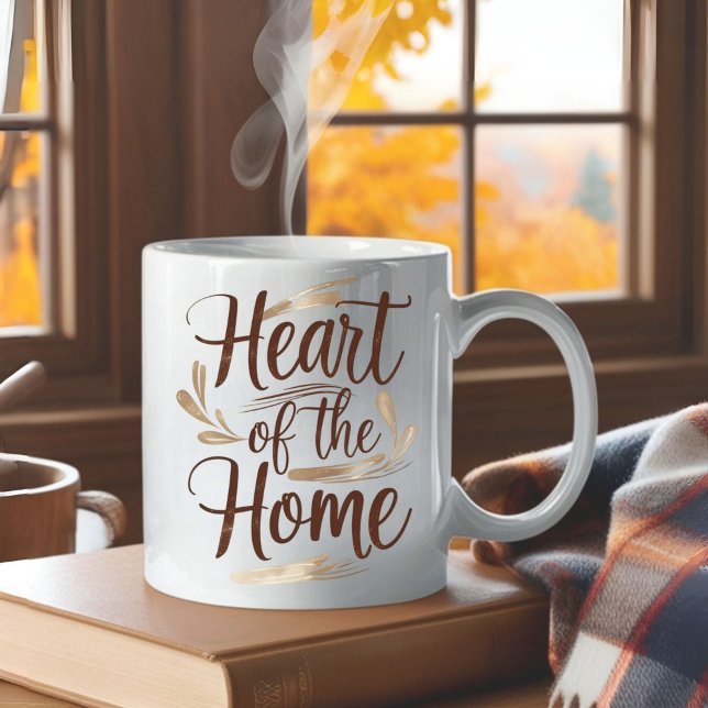 Caneca De Café Coração da Casa | Mug de Nome Personalizado (Criador carregado)