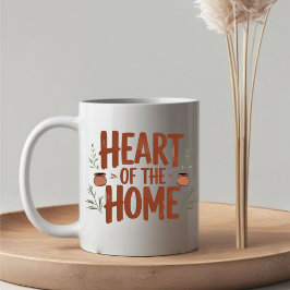 Caneca De Café Coração da Casa | Mug de Nome Personalizado