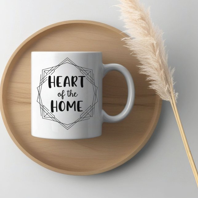 Caneca De Café Coração da Casa | Mug de Nome Personalizado (Criador carregado)