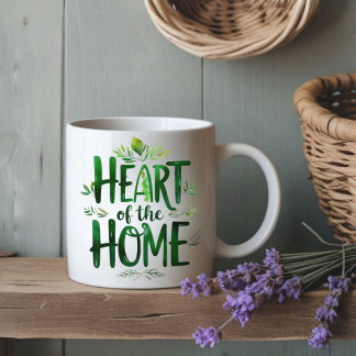 Caneca De Café Coração da Casa | Mug de Nome Personalizado