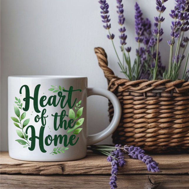 Caneca De Café Coração da Casa | Mug de Nome Personalizado (Criador carregado)